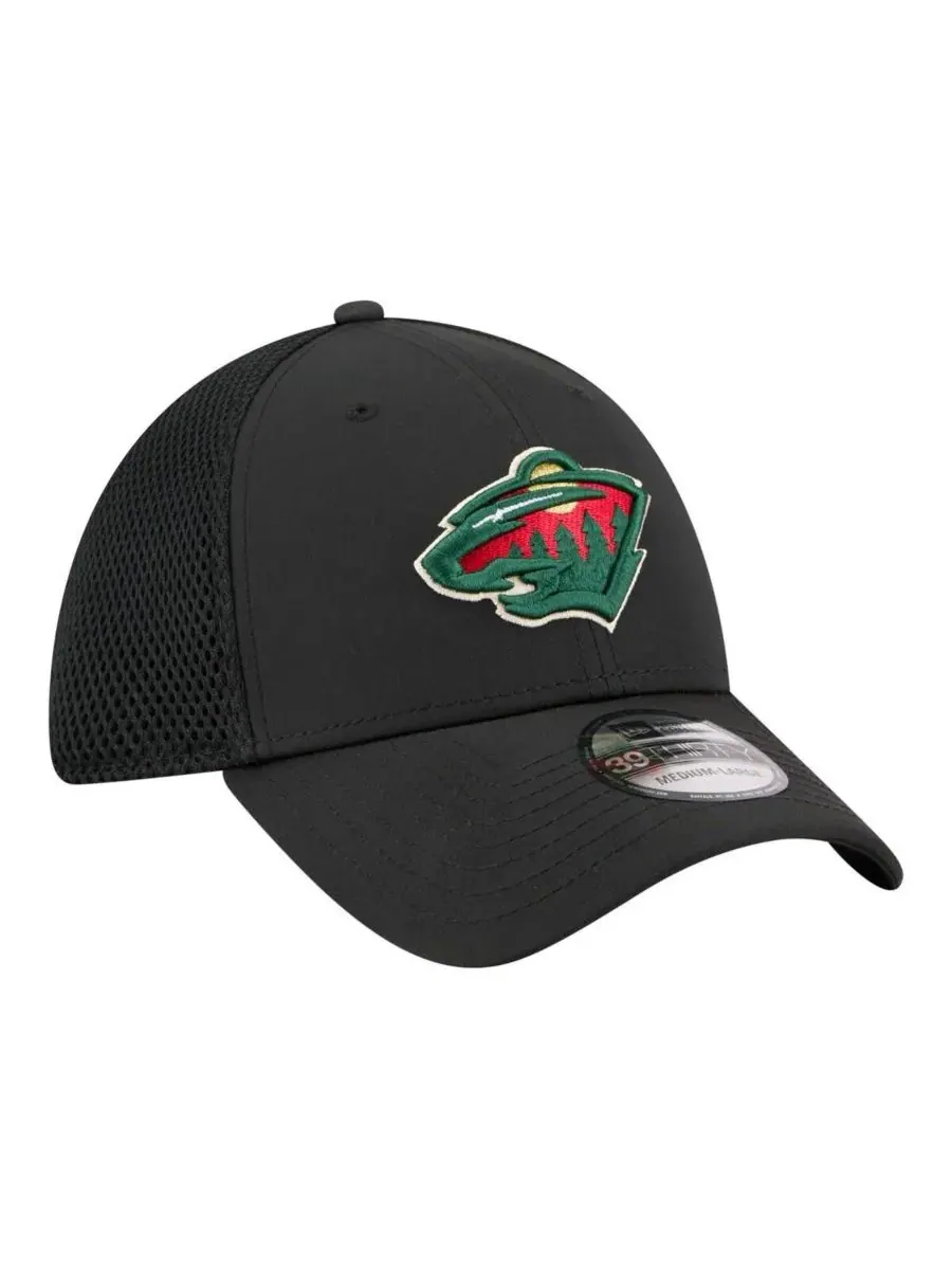 Мужская черная кепка Minnesota Wild с логотипом 39THIRTY Flex New Era — изображение 3 из 5, черный