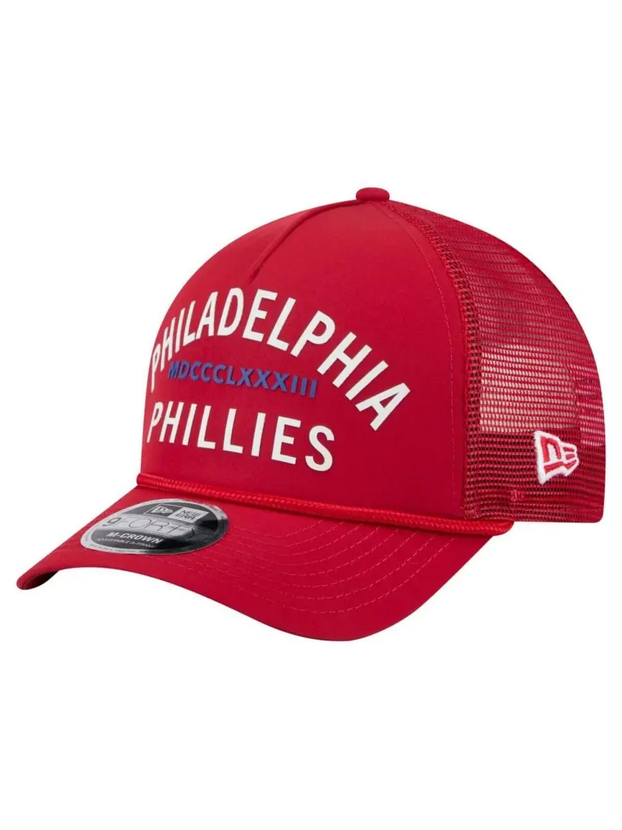 New Era Мужская красная минималистичная кепка Philadelphia Phillies 9FORTY с регулируемой высотой и