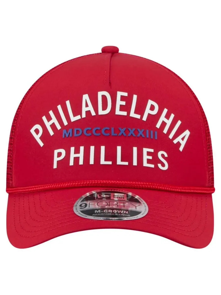 New Era Мужская красная минималистичная кепка Philadelphia Phillies 9FORTY с регулируемой высотой и — изображение 2 из 4