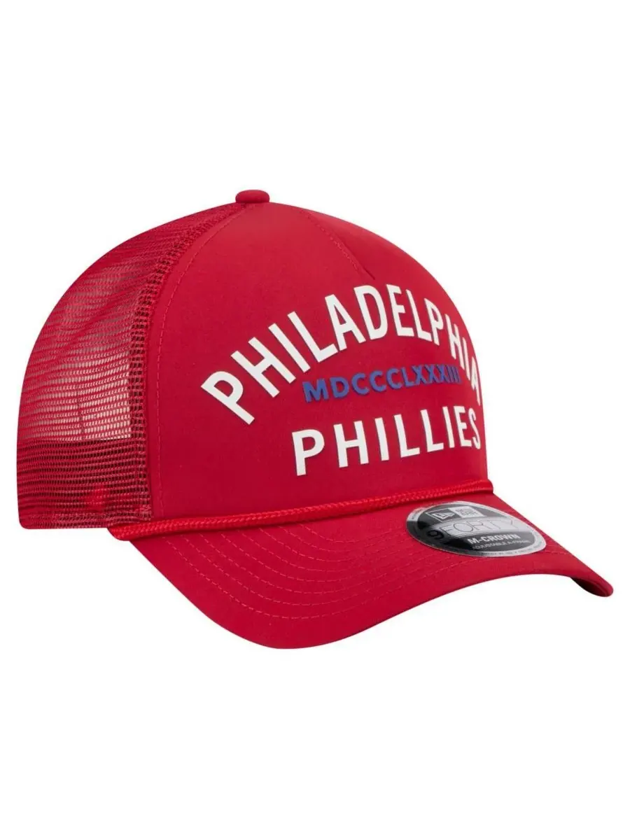 New Era Мужская красная минималистичная кепка Philadelphia Phillies 9FORTY с регулируемой высотой и — изображение 3 из 4