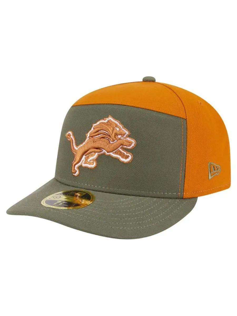 New Era Мужская кепка Detroit Lions Two-Tone Color Pack Split Panel 59FIFTY оливково-коричневого
