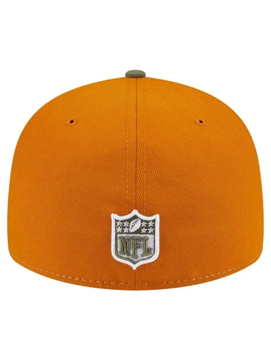New Era Мужская кепка Detroit Lions Two-Tone Color Pack Split Panel 59FIFTY оливково-коричневого — изображение 3 из 4