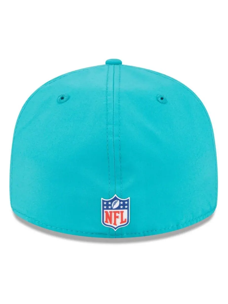 Мужская кепка Aqua Miami Dolphins 2025 Sideline Retro Crown 59FIFTY Fitted Hat New Era — изображение 2 из 5, голубой