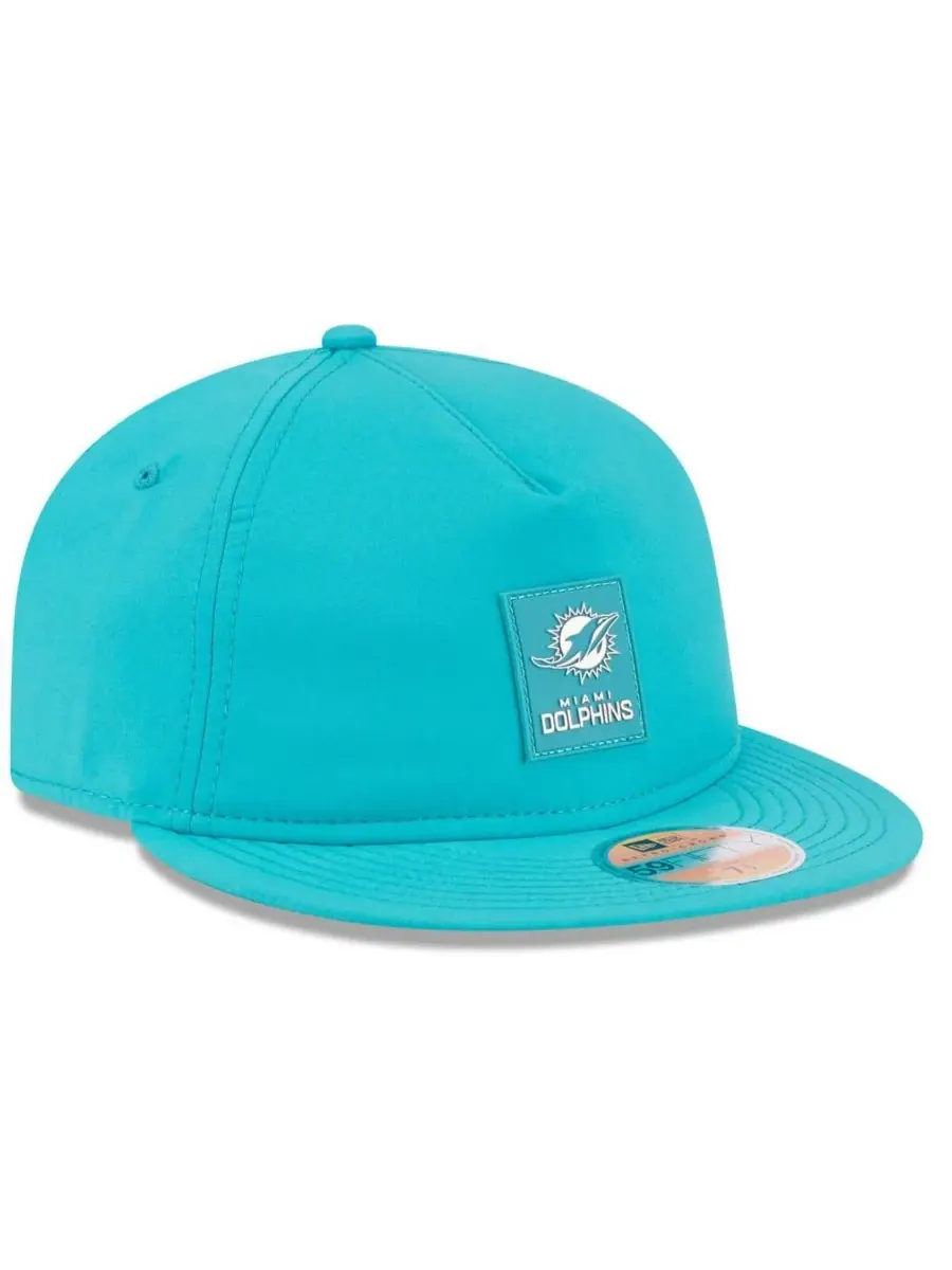 Мужская кепка Aqua Miami Dolphins 2025 Sideline Retro Crown 59FIFTY Fitted Hat New Era — изображение 4 из 5, голубой