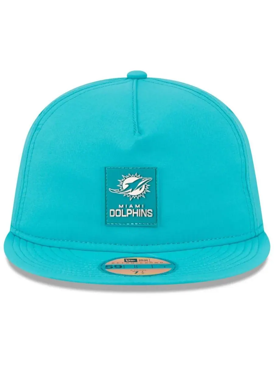 Мужская кепка Aqua Miami Dolphins 2025 Sideline Retro Crown 59FIFTY Fitted Hat New Era — изображение 5 из 5, голубой