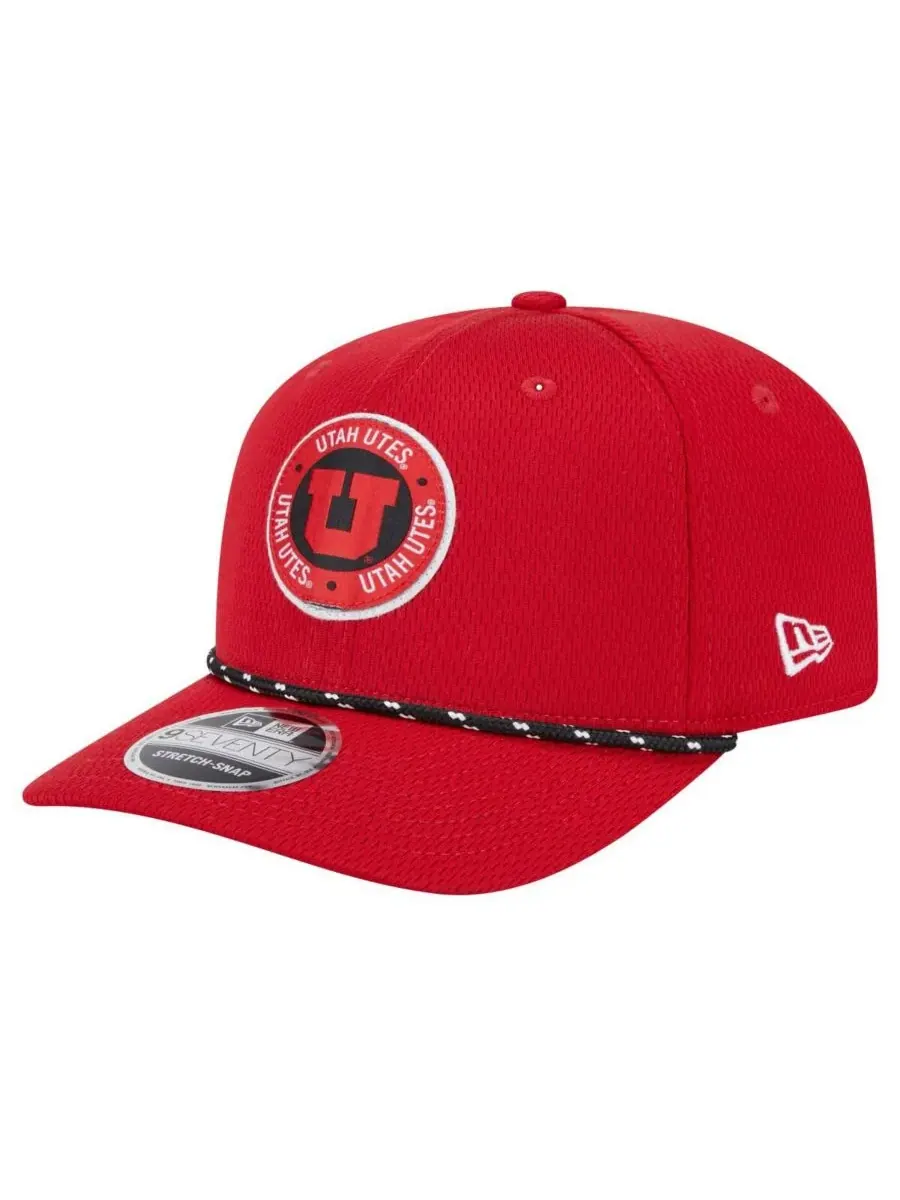 New Era Мужская красная кепка Utah Utes COOLERA 9SEVENTY с эластичной застежкой-кнопкой — изображение 3 из 4, красный