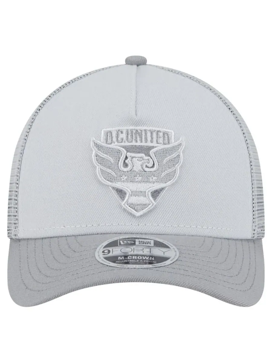 New Era Мужская серая регулируемая кепка-тракер DC United Color Pack 9FORTY A-Frame — изображение 2 из 4, серый
