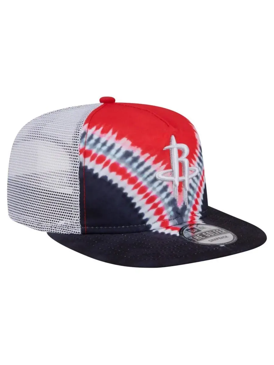 New Era Мужская кепка-бейсболка в стиле ретро с логотипом Houston Rockets — изображение 3 из 4, черный красный