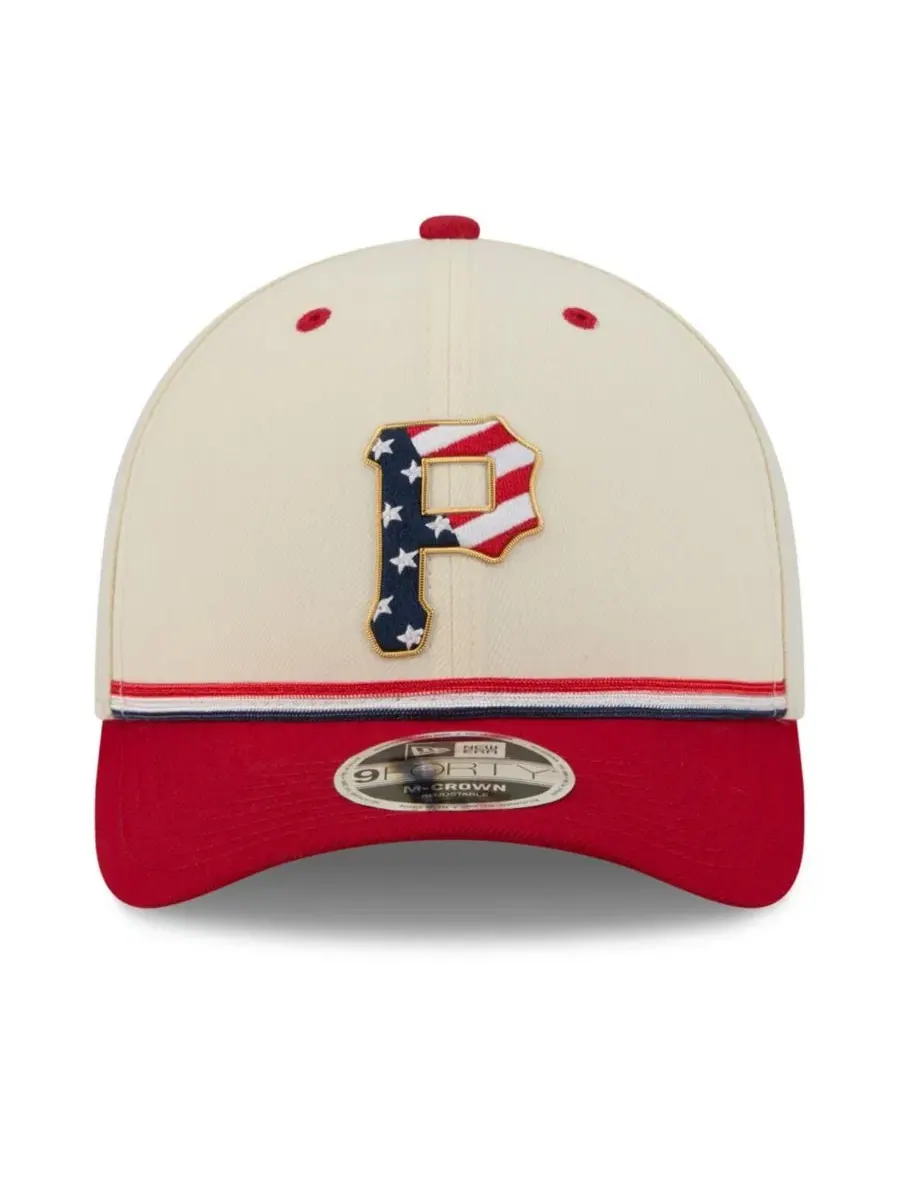 Кепка Pittsburgh Pirates с вышивкой USA 250 New Era — изображение 2 из 5, кремовый красный