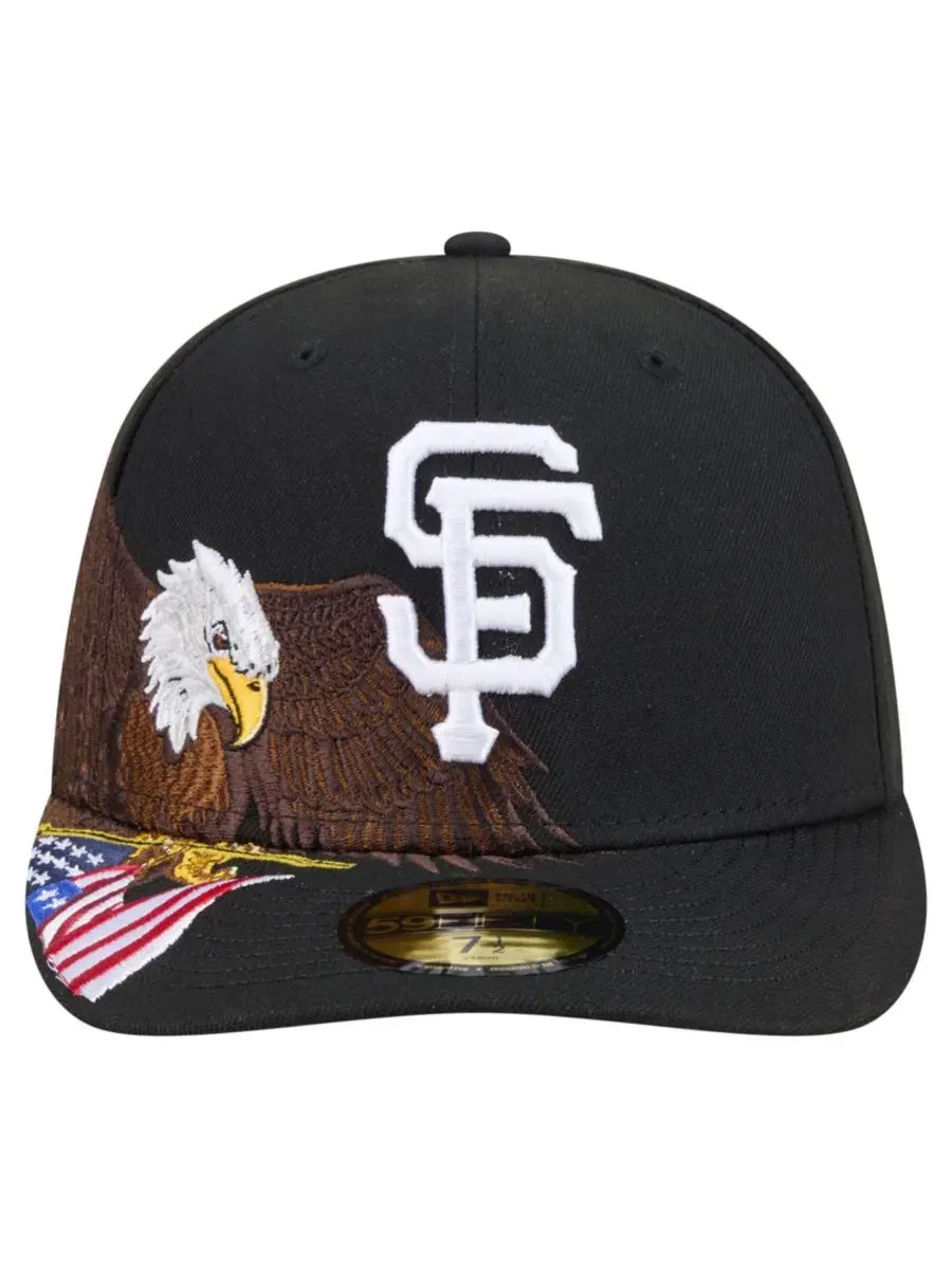 Кепка с вышивкой бейсбольная New Era, 59FIFTY, с орлом — изображение 5 из 5, черный