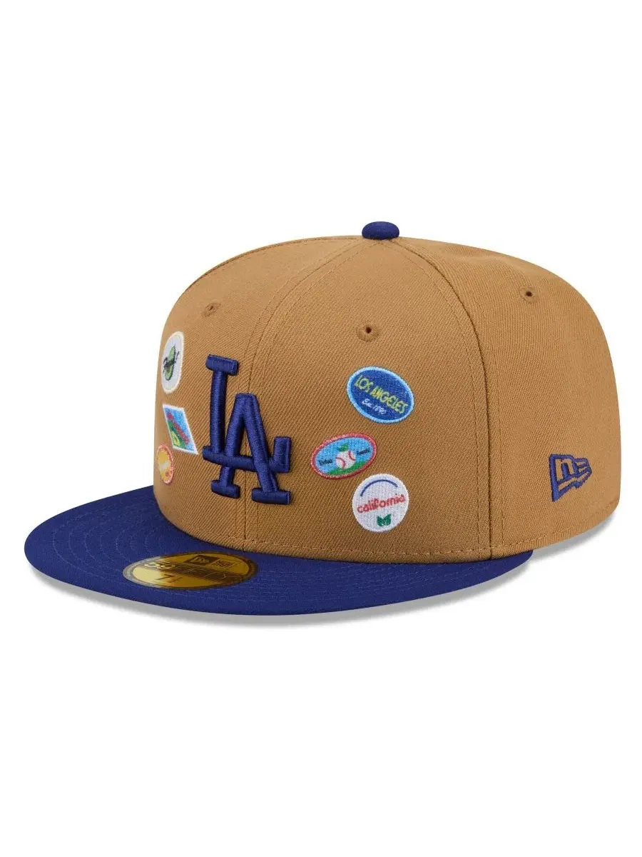 Кепка с вышивкой Fruit Sticker New Era — изображение 3 из 5, бежевый темный синий