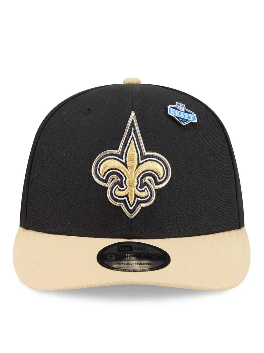 Кепка с принтом 2026 NFL Draft On Stage Pre-Curved 9FIFTY Snapback Hat New Era — изображение 2 из 5, черный золотистый
