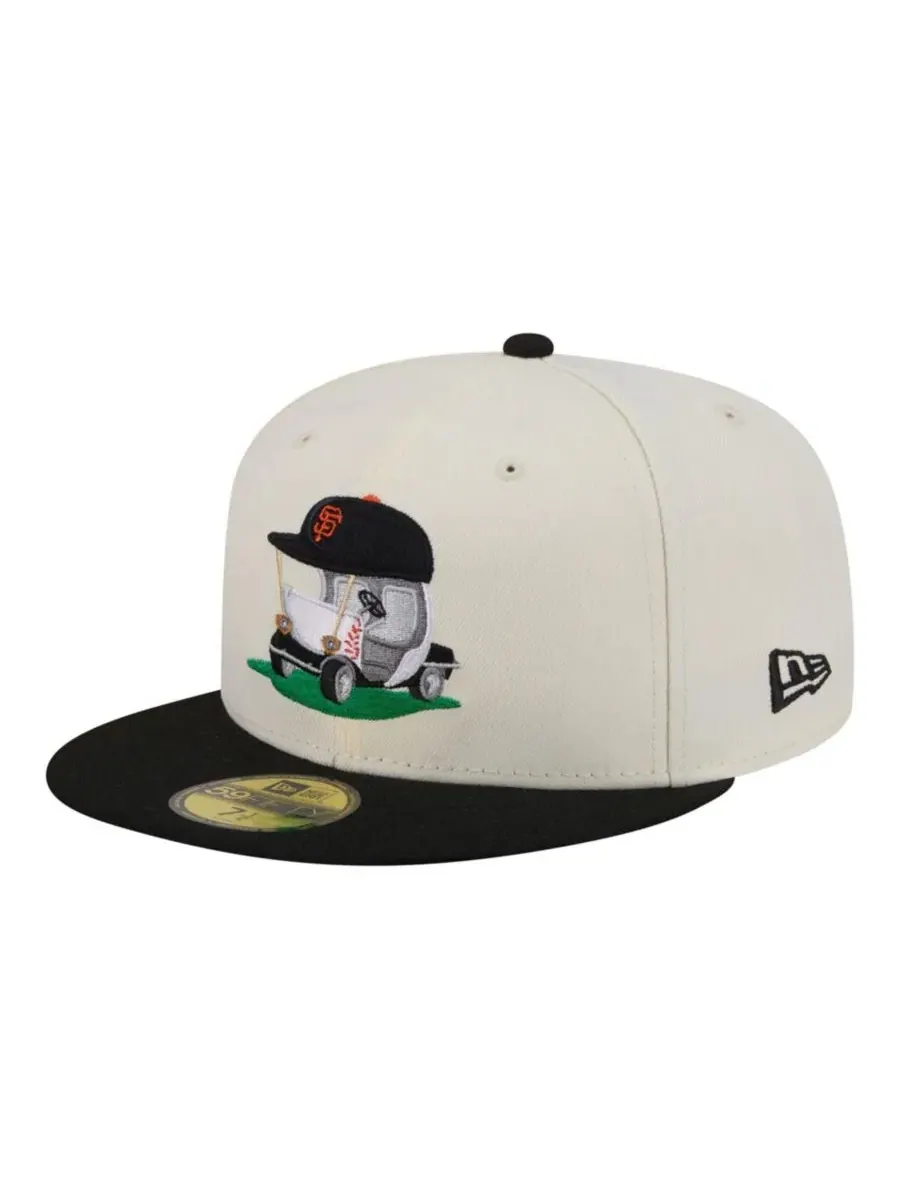 Кепка New Era 59FIFTY с вышивкой, San Francisco Giants, Bullpen Cart — изображение 4 из 5, кремовый черный