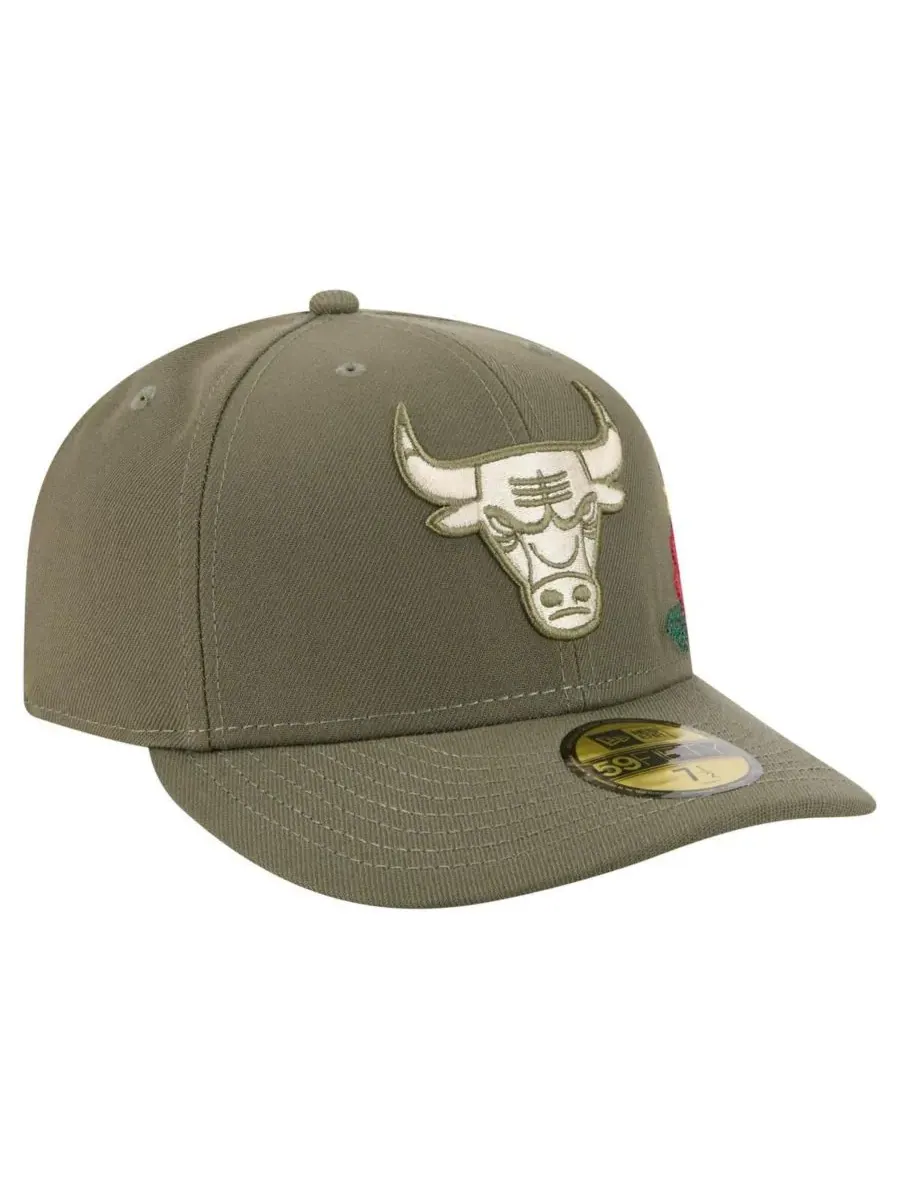 New Era Мужская кепка 59FIFTY оливкового цвета с цветочным принтом и символикой команды Chicago — изображение 2 из 4