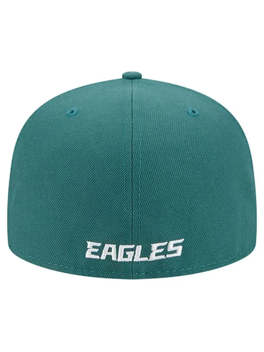 New Era Мужская кепка 59FIFTY цвета «полуночно-зеленый» с логотипом Philadelphia Eagles — изображение 3 из 5