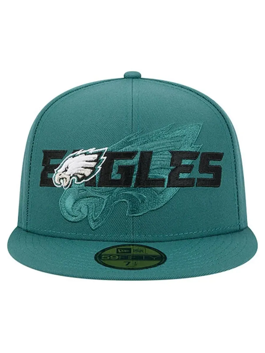 New Era Мужская кепка 59FIFTY цвета «полуночно-зеленый» с логотипом Philadelphia Eagles — изображение 5 из 5