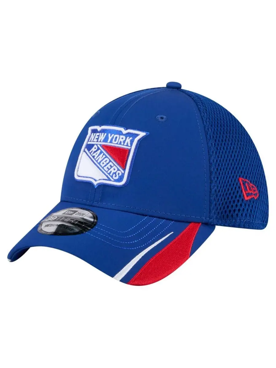 New Era Мужская синяя бейсболка New York Rangers Linear Featherweight 39THIRTY Flex