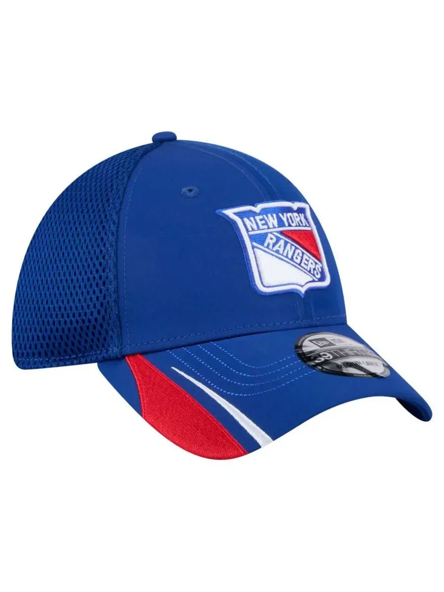 New Era Мужская синяя бейсболка New York Rangers Linear Featherweight 39THIRTY Flex — изображение 4 из 5, синий