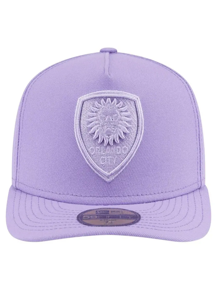 New Era Мужская фиолетовая бейсболка Orlando City SC Color Pack A-Frame 59FIFTY Fitted Hat — изображение 2 из 4, фиолетовый