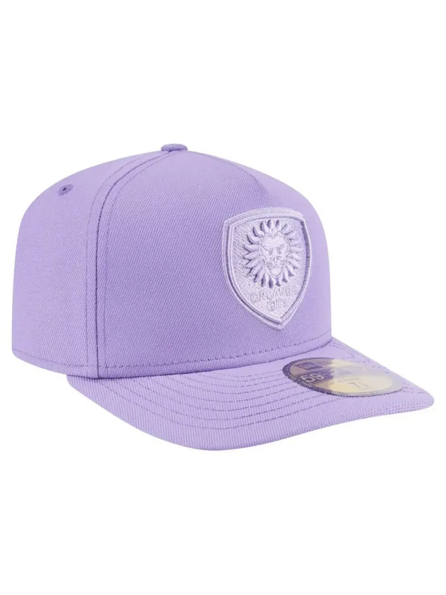 New Era Мужская фиолетовая бейсболка Orlando City SC Color Pack A-Frame 59FIFTY Fitted Hat — изображение 4 из 4, фиолетовый