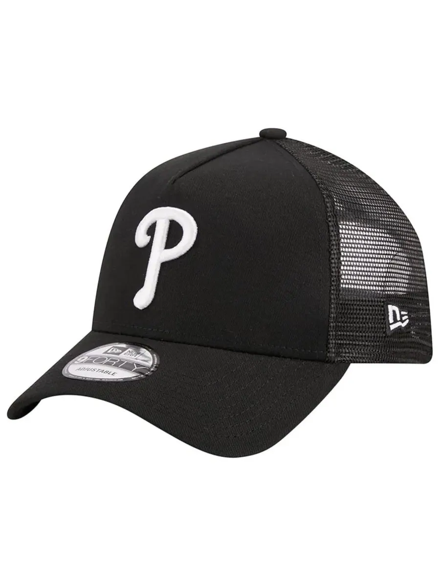 Мужская черная регулируемая кепка-тракер Philadelphia Phillies A-Frame 9FORTY New Era