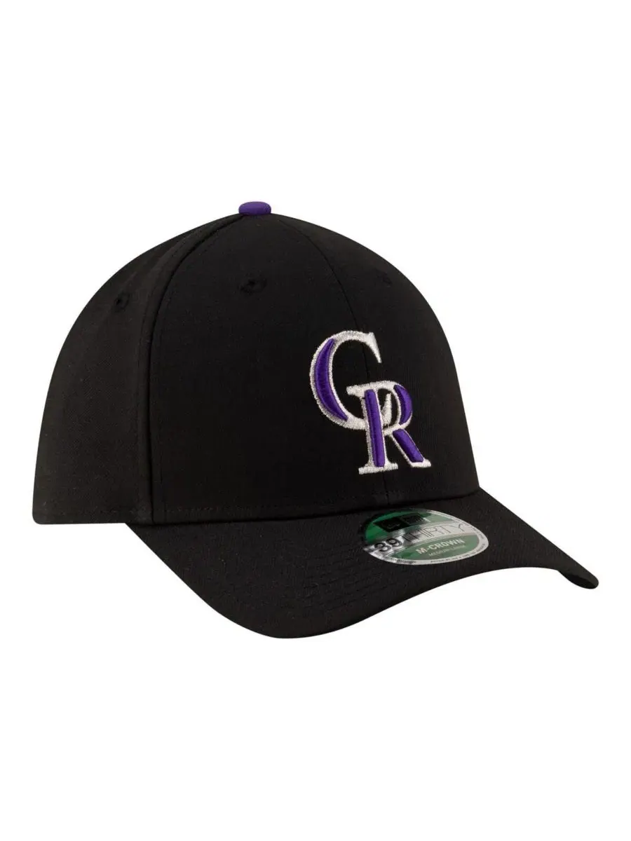 Кепка New Era Colorado Rockies Player Replica 39THIRTY M-Crown Flex — изображение 3 из 4, черный