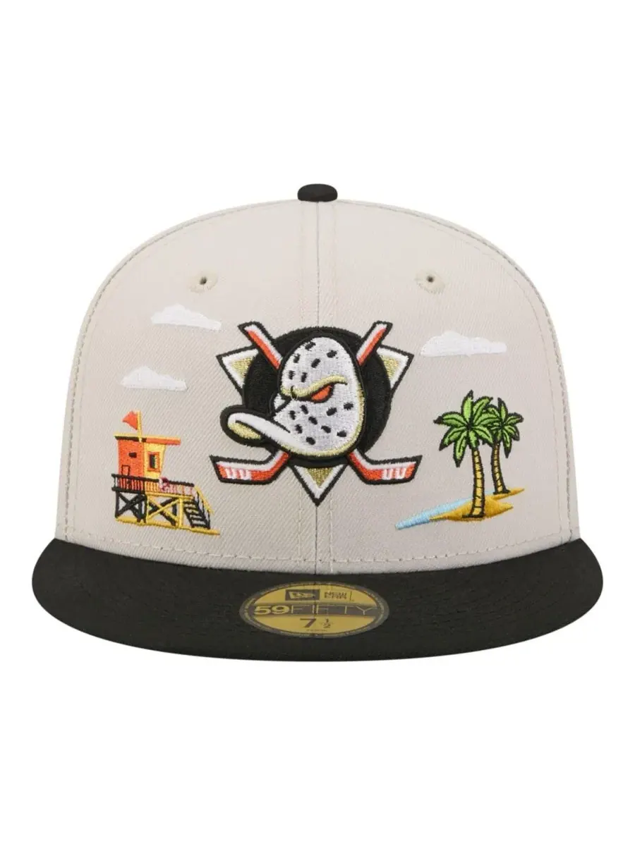 Кепка New Era Anaheim Ducks Localized City Icon 59FIFTY — изображение 2 из 5, бежевый черный