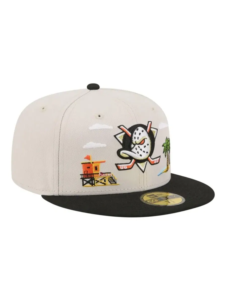 Кепка New Era Anaheim Ducks Localized City Icon 59FIFTY — изображение 3 из 5, бежевый черный