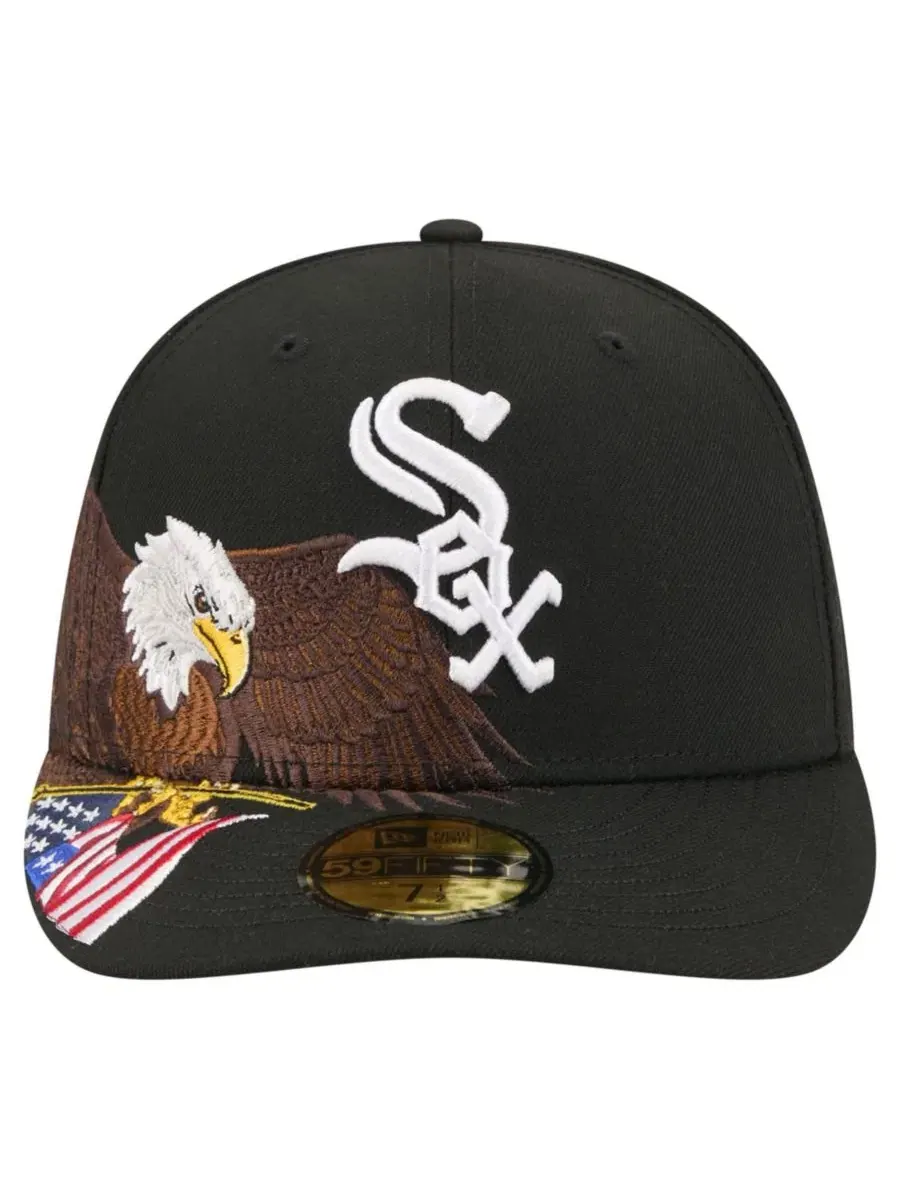 Кепка с вышивкой орла и логотипом Chicago White Sox, модель Americana Bald Eagle New Era — изображение 2 из 5, черный