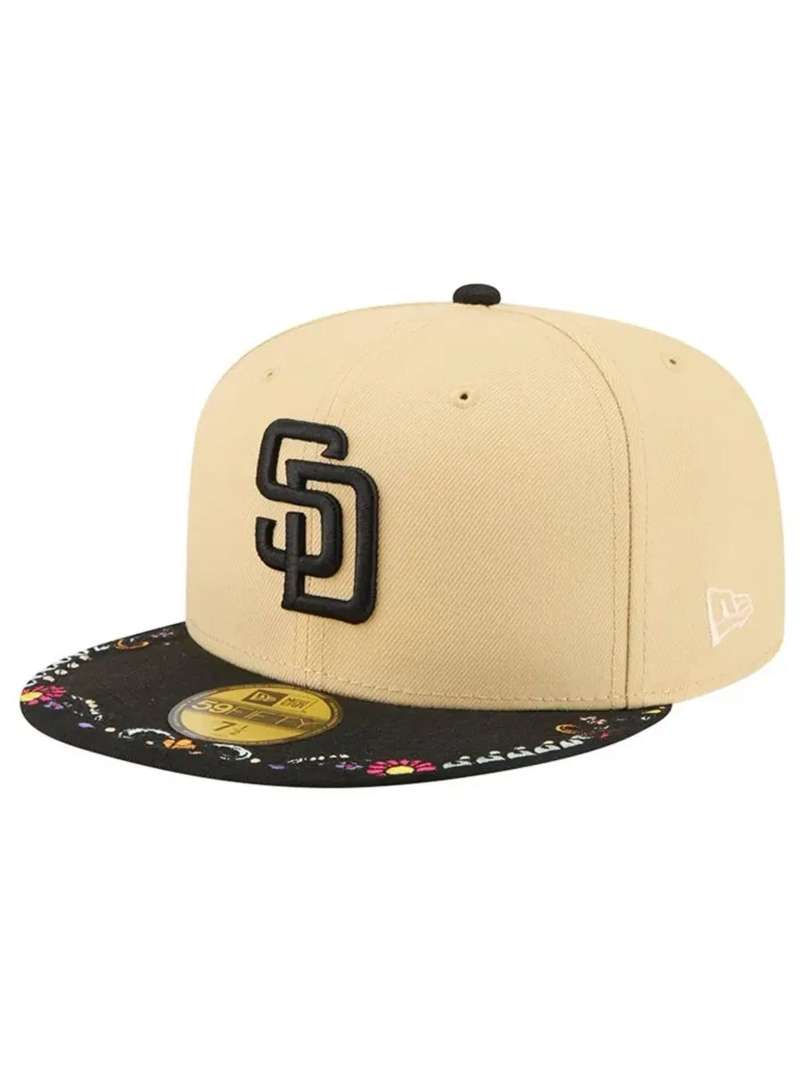 Кепка с высокой тульей и плоским козырьком San Diego Padres Two-Tone Embroidered Visor 59FIFTY New