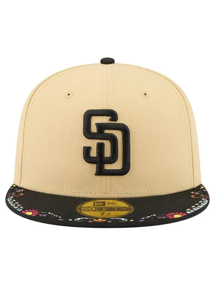 Кепка с высокой тульей и плоским козырьком San Diego Padres Two-Tone Embroidered Visor 59FIFTY New — изображение 2 из 5