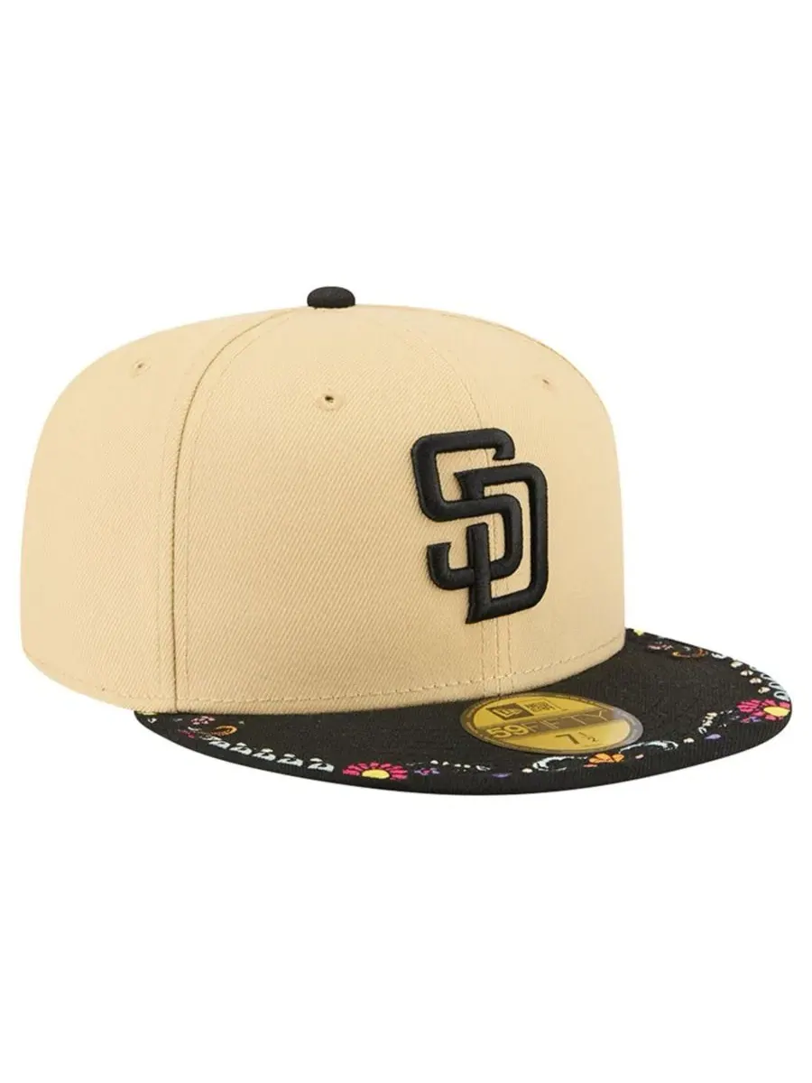 Кепка с высокой тульей и плоским козырьком San Diego Padres Two-Tone Embroidered Visor 59FIFTY New — изображение 3 из 5