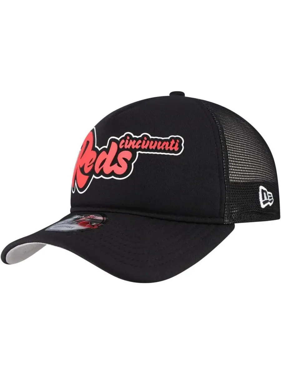 New Era Мужская черная кепка-тракер Cincinnati Reds в стиле ретро с А-образным вырезом, регулируемая