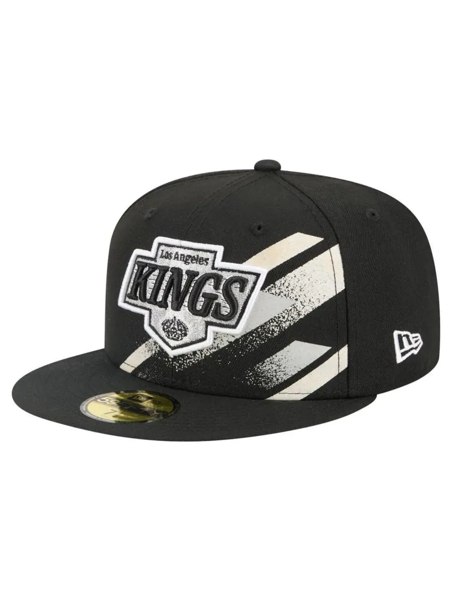 New Era Мужская черная бейсболка Los Angeles Kings Faded Lines 59FIFTY Fitted Hat