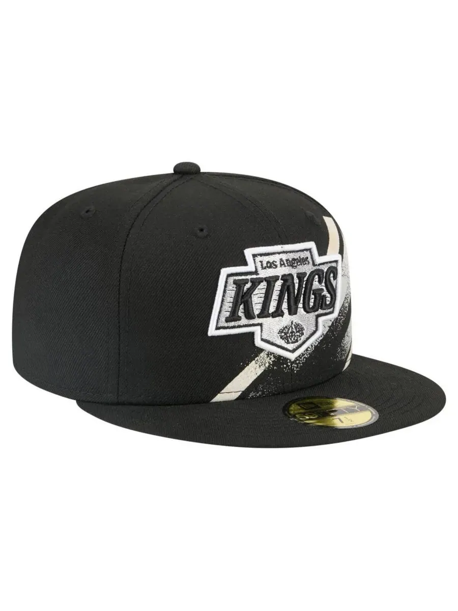 New Era Мужская черная бейсболка Los Angeles Kings Faded Lines 59FIFTY Fitted Hat — изображение 4 из 5, черный