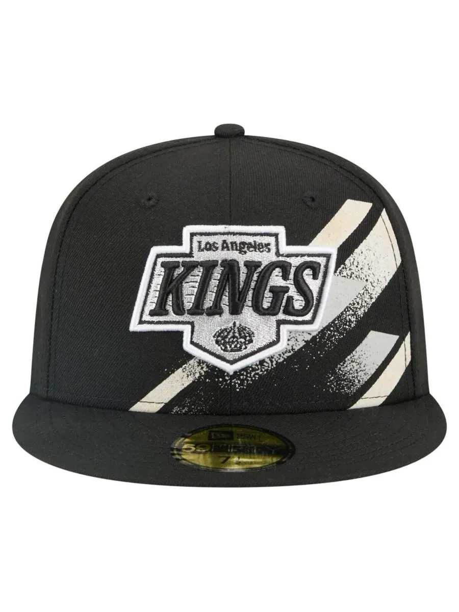 New Era Мужская черная бейсболка Los Angeles Kings Faded Lines 59FIFTY Fitted Hat — изображение 5 из 5, черный