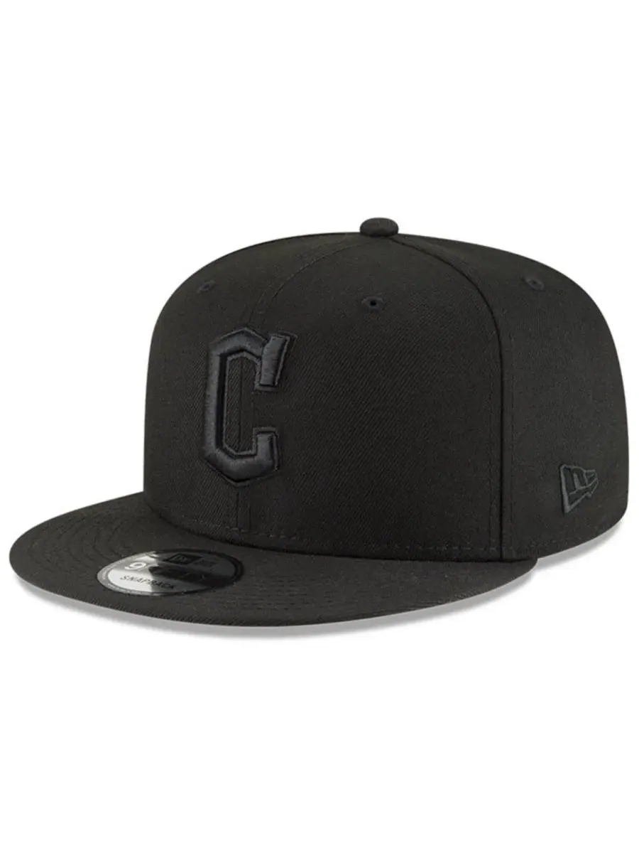 Мужская черная кепка-бейсболка Cleveland Guardians 9FIFTY с регулируемой застежкой New Era