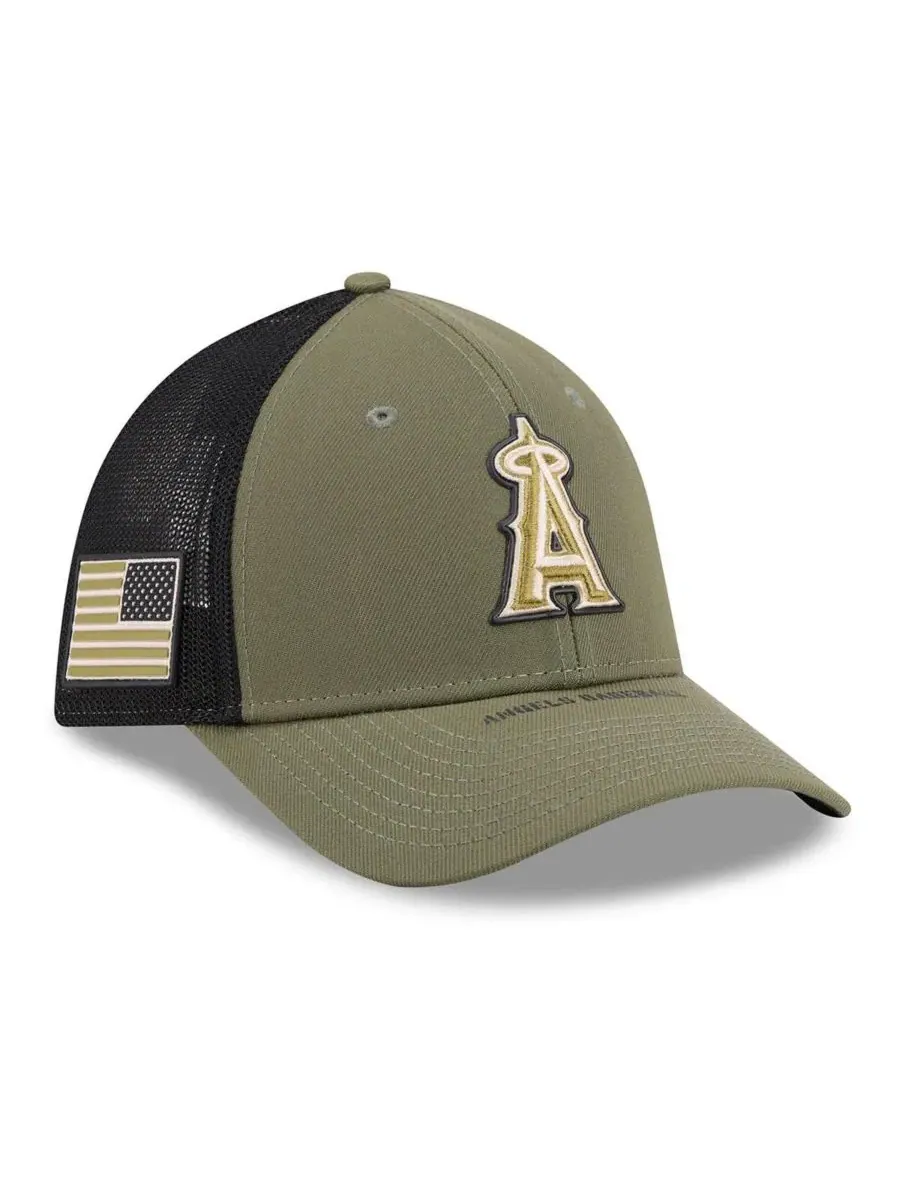 Кепка с принтом Los Angeles Angels 2026 Armed Forces Day 39THIRTY M-Crown Flex New Era