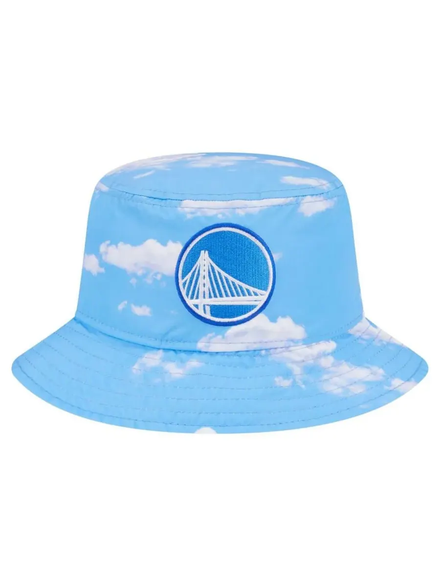 New Era Мужская двусторонняя панама Golden State Warriors, черная/светло-голубая, для летнего — изображение 2 из 4