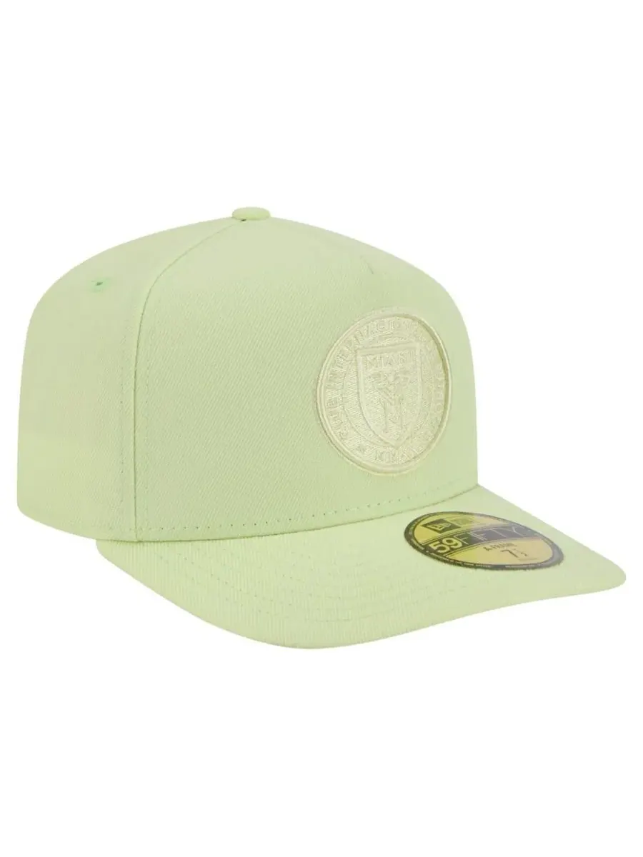 New Era Мужская зеленая кепка Inter Miami CF Color Pack A-Frame 59FIFTY Fitted Hat — изображение 2 из 4, зеленый