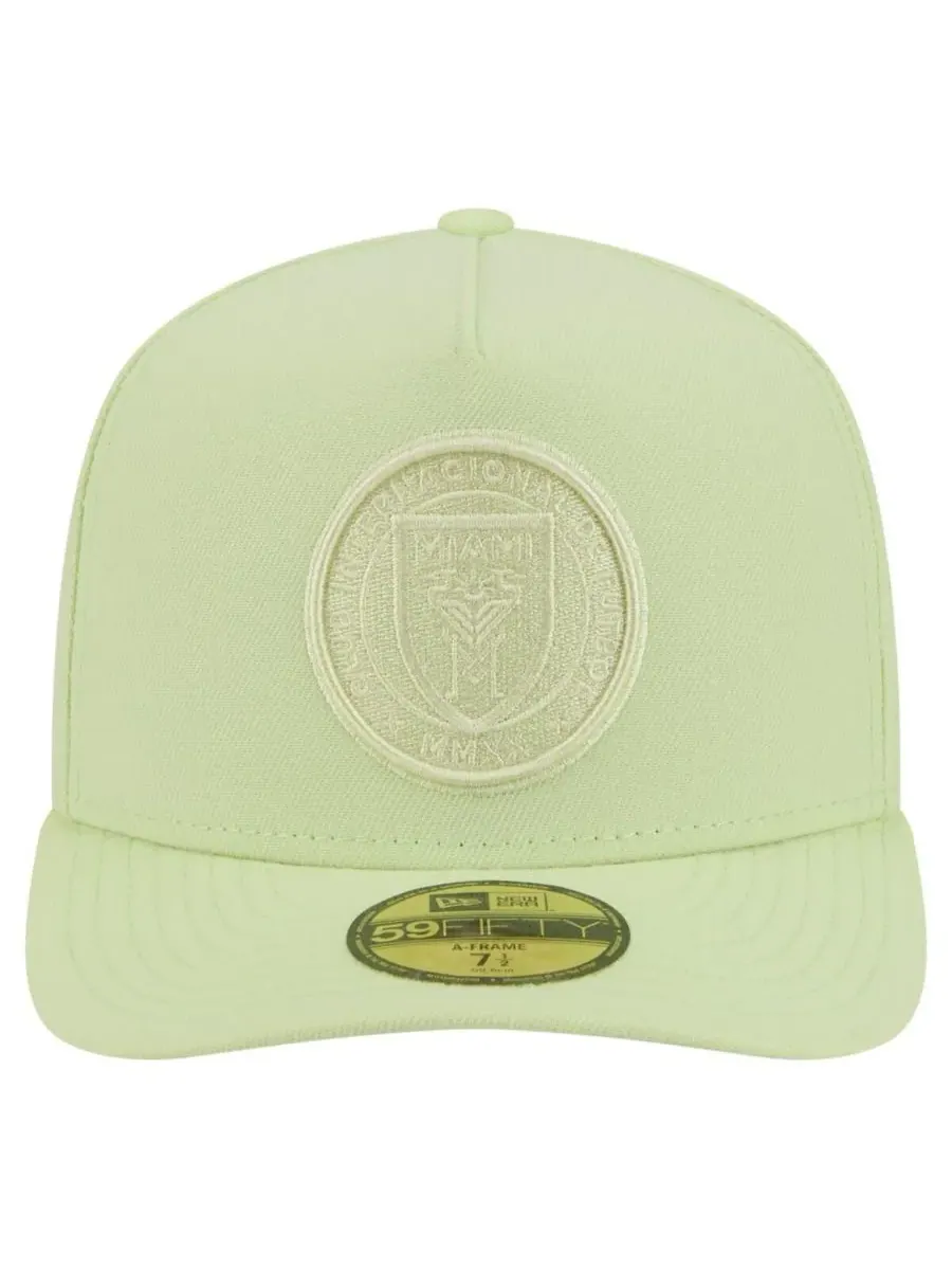 New Era Мужская зеленая кепка Inter Miami CF Color Pack A-Frame 59FIFTY Fitted Hat — изображение 4 из 4, зеленый