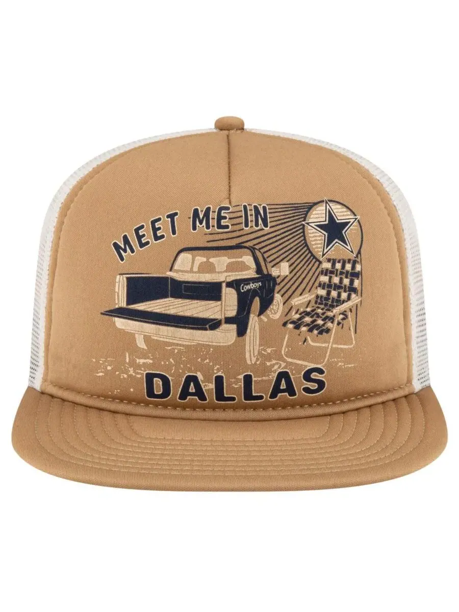 Мужская кепка Stone Dallas Cowboys Meet Me 9FIFTY Snapback New Era — изображение 5 из 5, бежевый