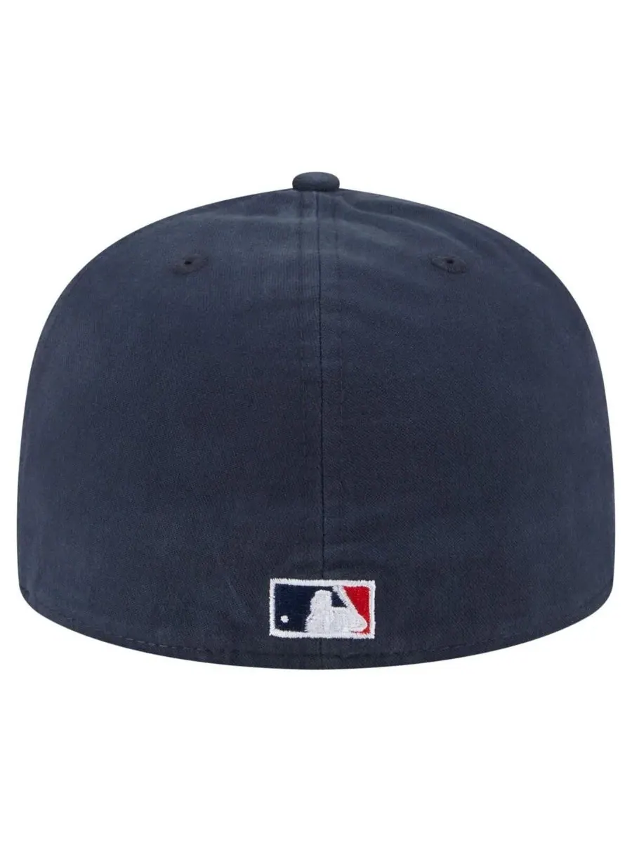 New Era Мужская темно-синяя бейсболка Atlanta Braves Championship Side Flag A-Frame 59FIFTY Fitted — изображение 2 из 4