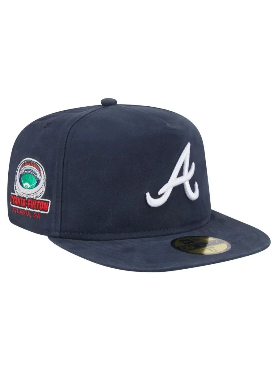 New Era Мужская темно-синяя бейсболка Atlanta Braves Championship Side Flag A-Frame 59FIFTY Fitted — изображение 3 из 4