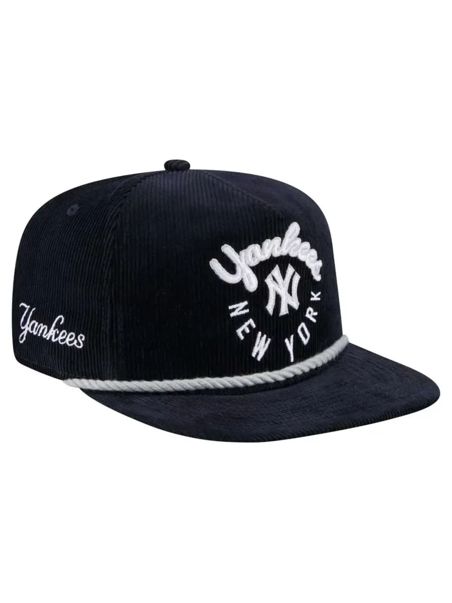 New Era Мужская темно-синяя вельветовая кепка-гольфистка New York Yankees Full Circle с