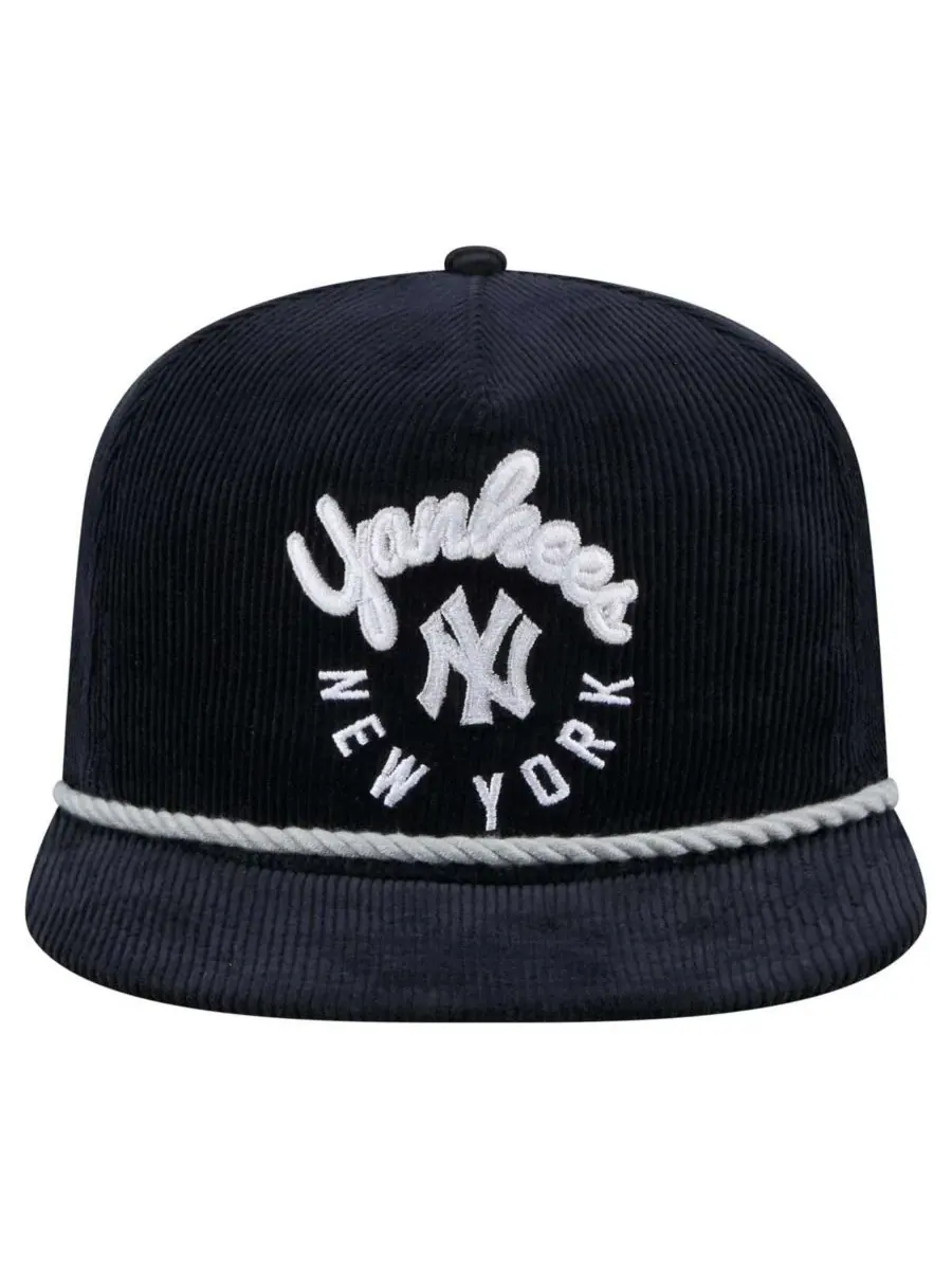 New Era Мужская темно-синяя вельветовая кепка-гольфистка New York Yankees Full Circle с — изображение 2 из 4, темно-синий