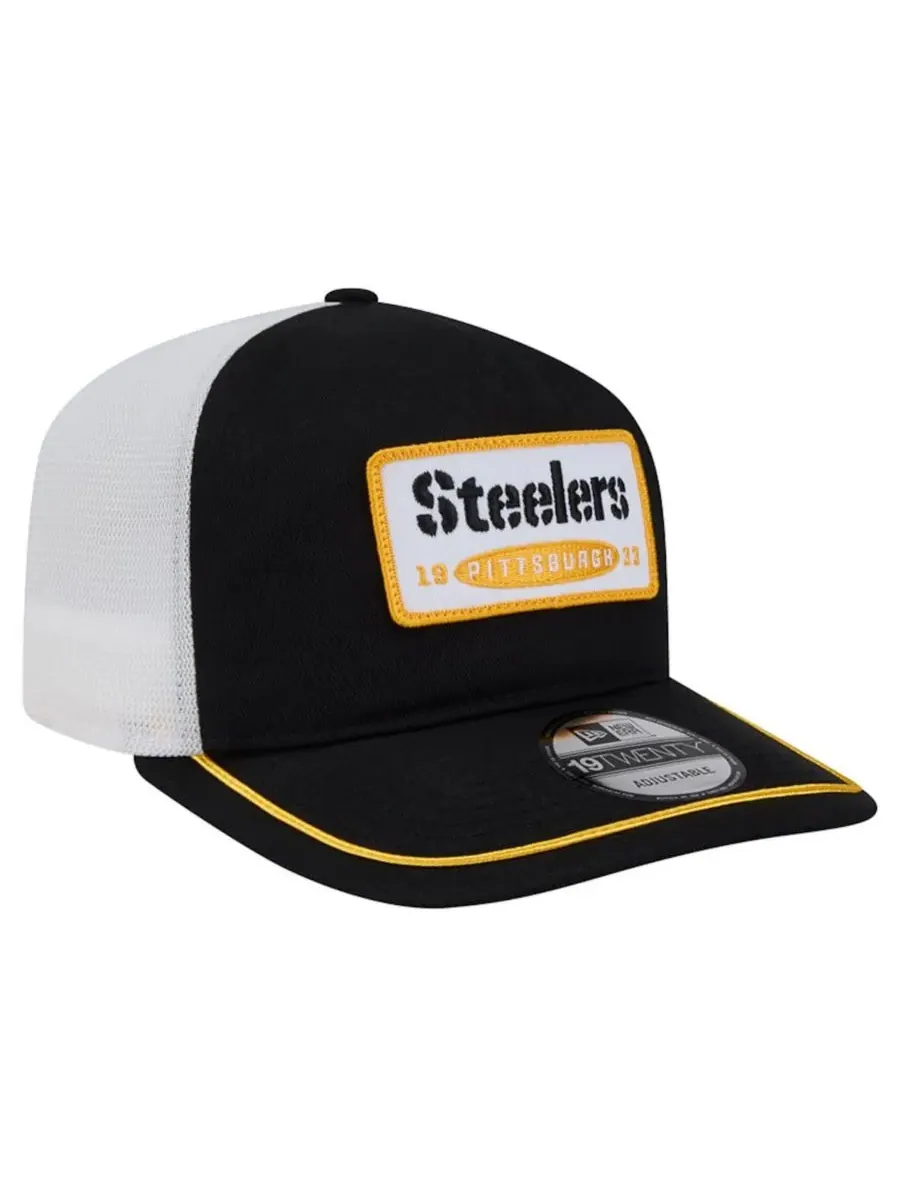 New Era Мужская регулируемая кепка с нашивкой Pittsburgh Steelers 19TWENTY — изображение 4 из 5, черный белый