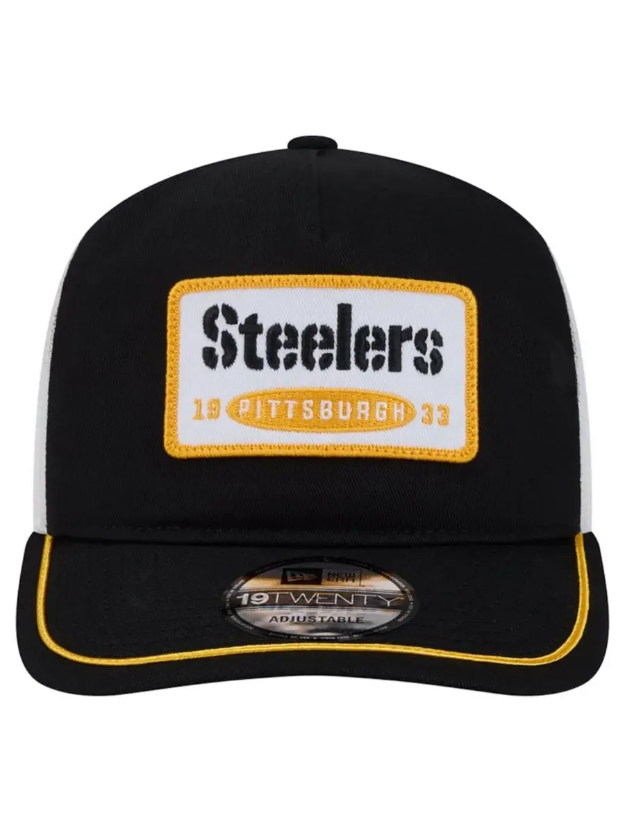New Era Мужская регулируемая кепка с нашивкой Pittsburgh Steelers 19TWENTY — изображение 5 из 5, черный белый