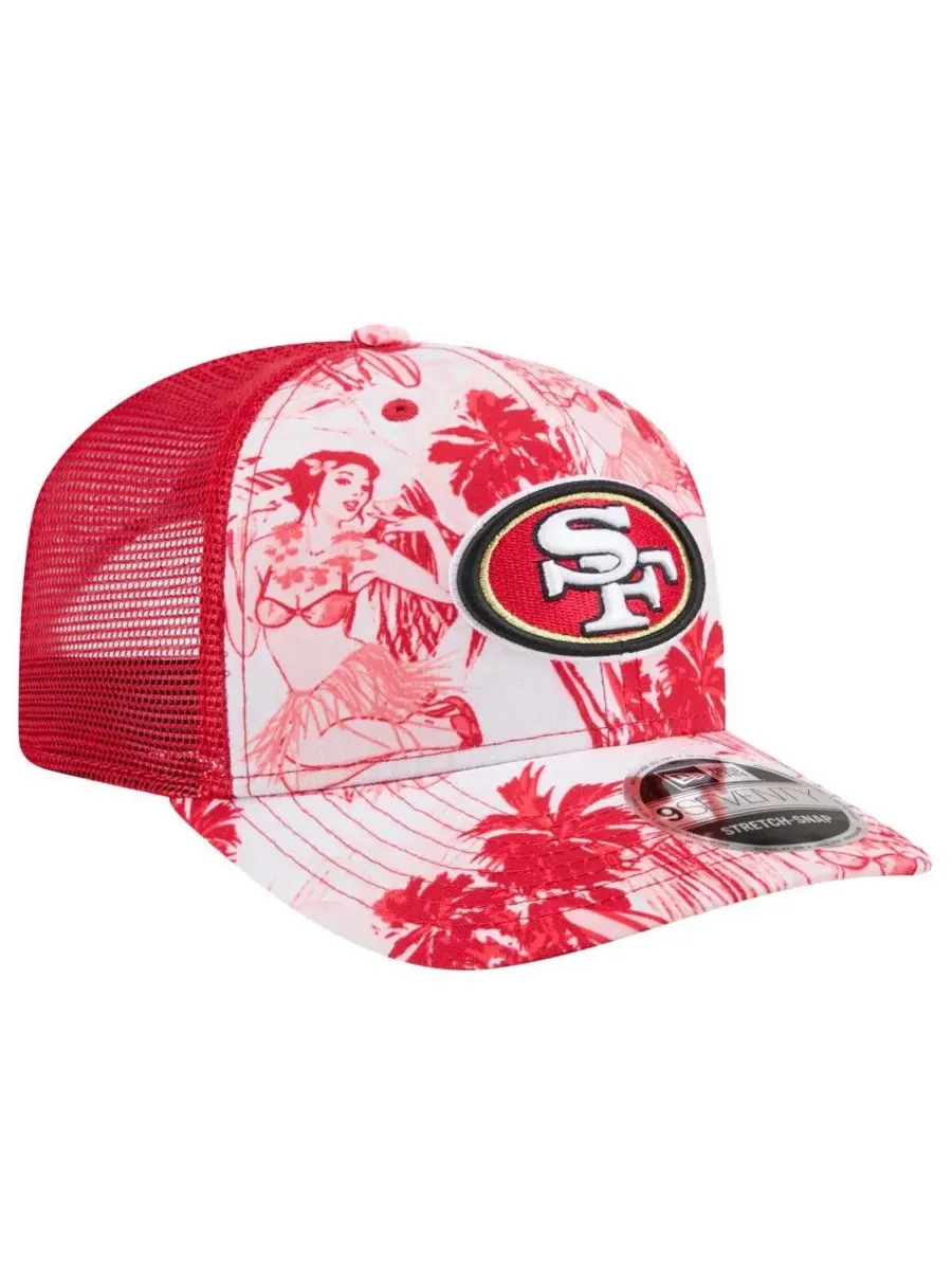 Мужская алая регулируемая кепка-тракер San Francisco 49ers Hula 9SEVENTY New Era — изображение 3 из 4, алый