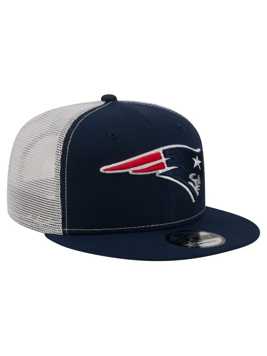 Кепка-снапбек с высокой тульей, с сеткой, с вышитым логотипом New England Patriots New Era — изображение 3 из 5, темно-синий
